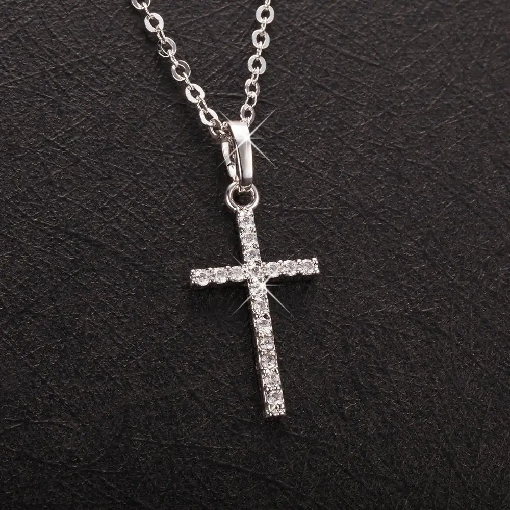 

Fashion Female Cross Pendants dropshipping Gold Black Color Crystal Jesus Cross Pendant Necklace Jewelry For Men/Women Wholesale
