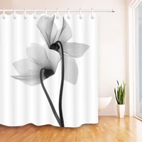 waterproof black and white flower shower curtains bathroom curtain fabric x ray effect flowers bath screen bathtub home decor