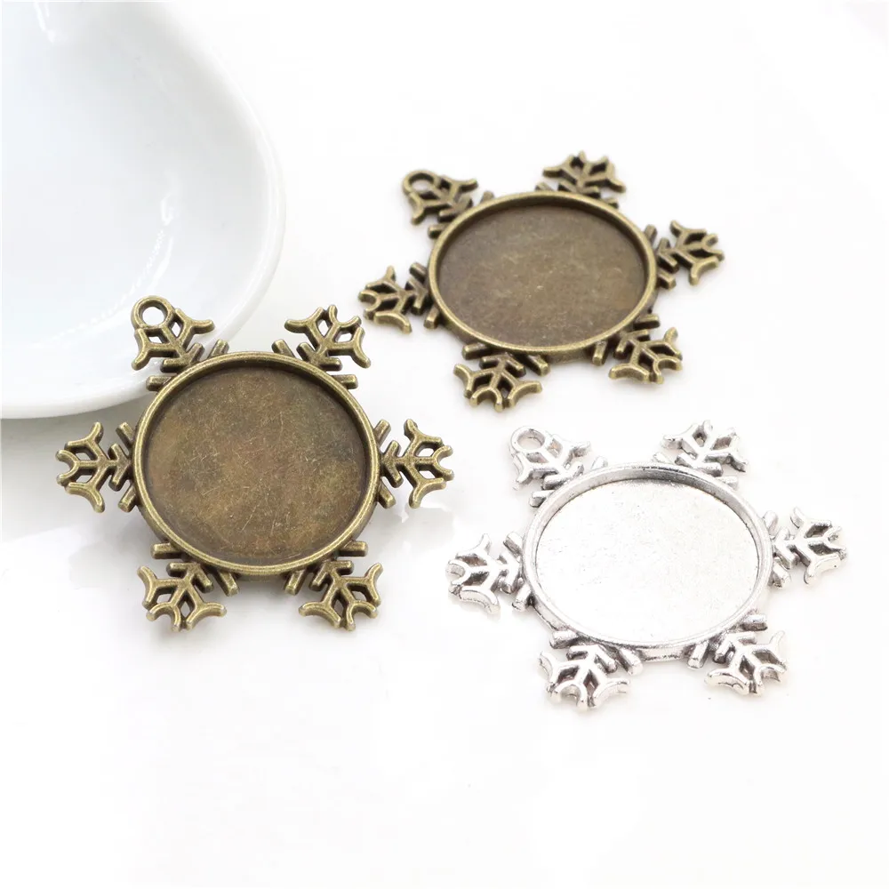 10 шт 20 мм Внутренний размер античный посеребренный и бронзовый рождественский