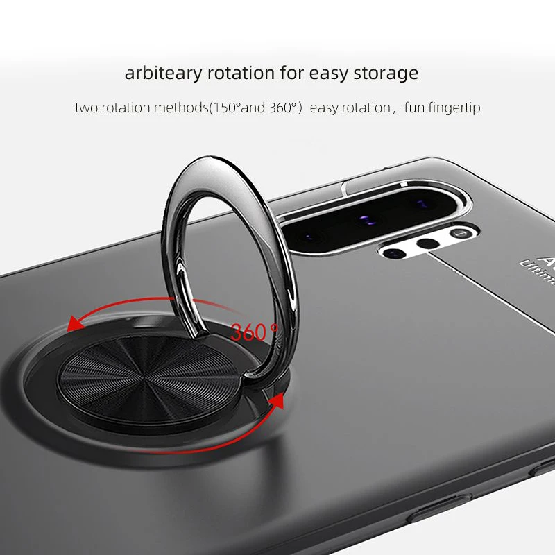 Мягкий чехол из ТПУ с металлическим кольцом для Samsung Note 8 9 10 Plus магнитным