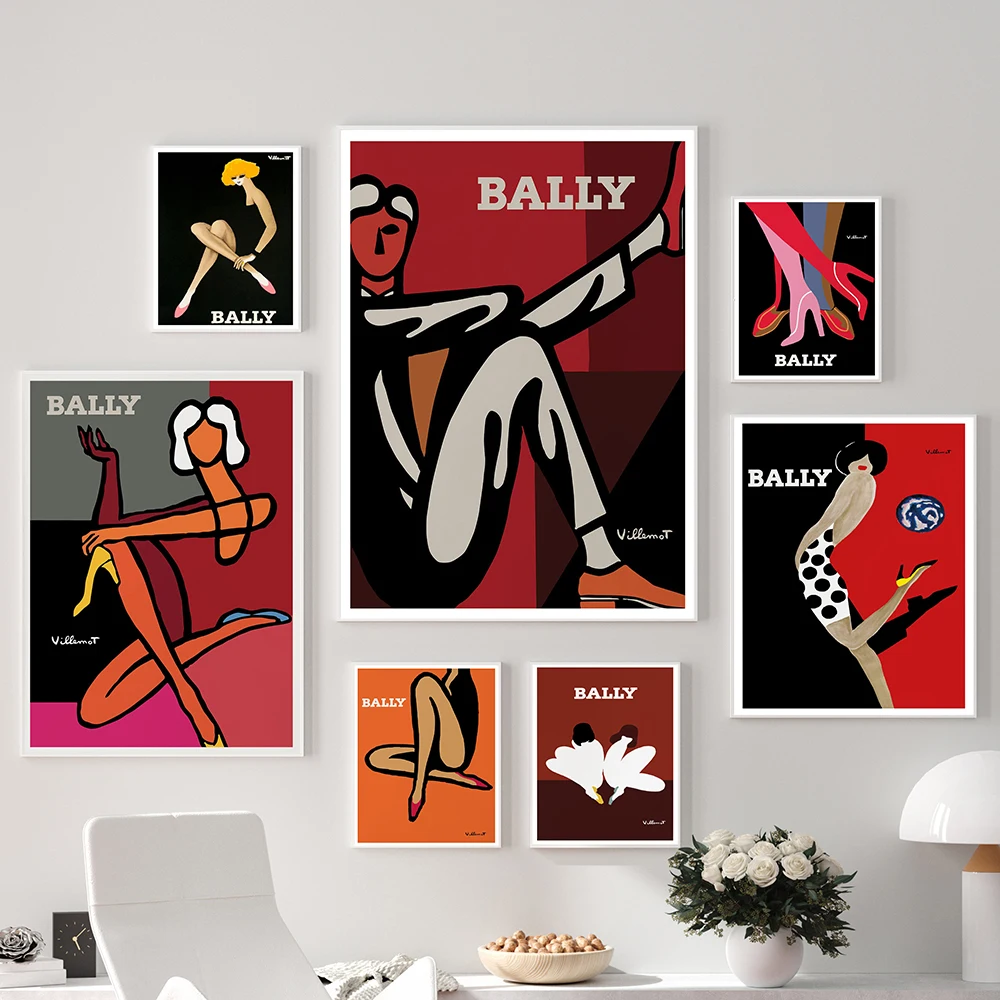 

Fashion Abstract Ballet High Heels Canvas Painting Art Nordic Posters and Prints Wall Pictures for Living Room Decor Frameless