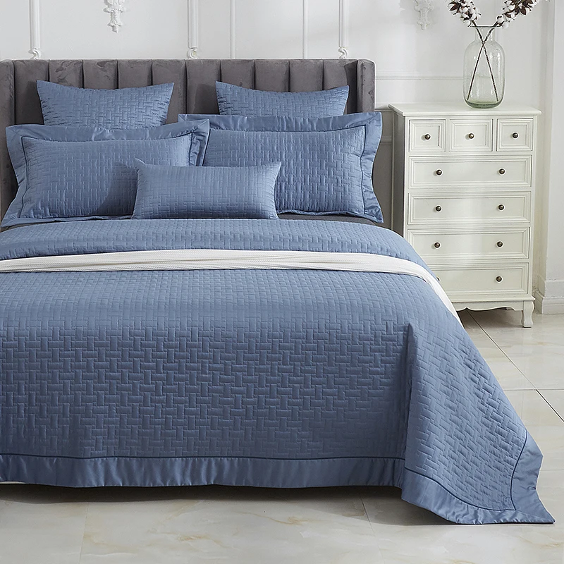 Хлопковое стеганое покрывало для кровати комплект из 3 предметов королевского