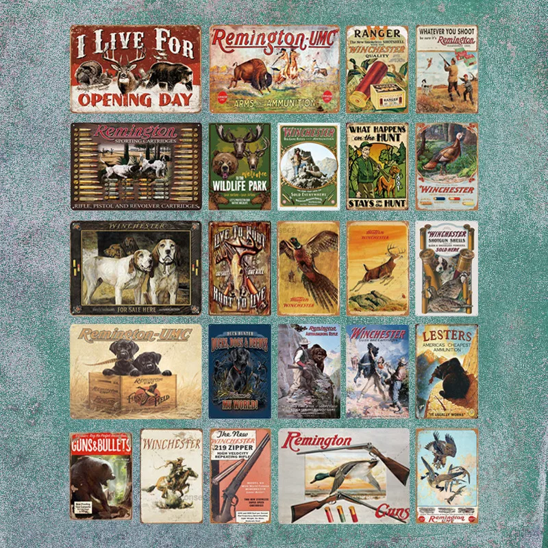 Охотничья Металлическая Табличка Плакетка Жестяная Винтажная Ретро Декорация для Стены в Мужской Пещере Магазин Оружия Украшенная Тарелка Подарок Охотнику.
