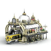 modular building blocks models train station studgate 89104 bricks technical set creative cities series toys gifts for children