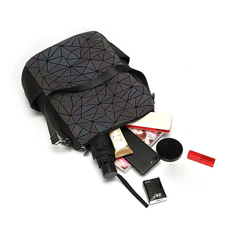 

Luminous Luxury Two in one Styles Backpack Crossbody Geometric Rainbow Light Night Brand vuiton handbag