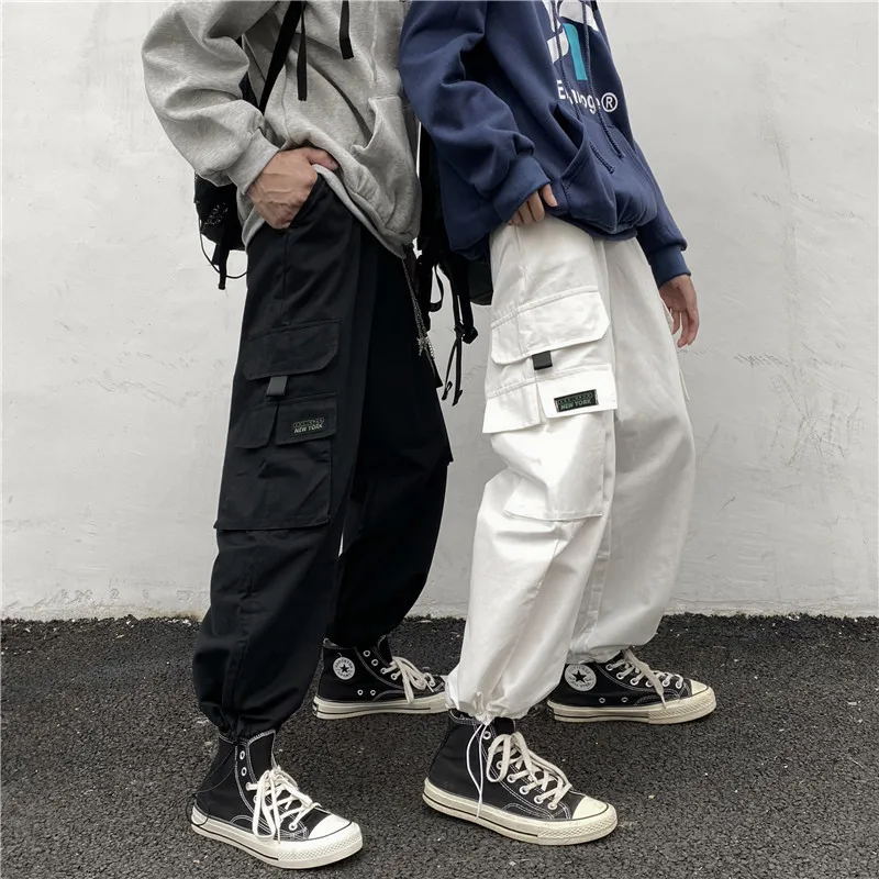 

Emo Alt Women Wide Leg Cargo Pants 2022 Oversized Harem Pants Fashion Punk Big PocketsTrousers Harajuku High Waist Streetwear