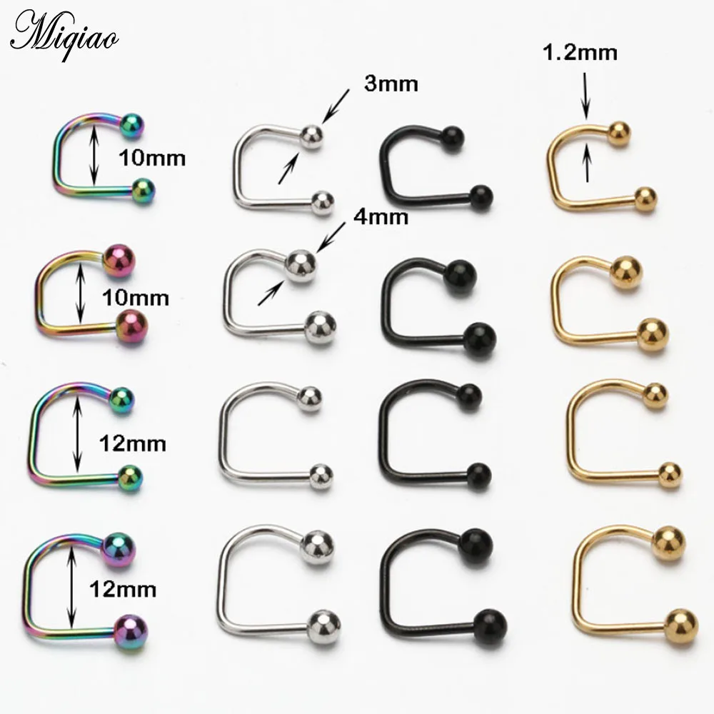 

Miqiao 1pcs Punk Titanium Steel Stainless Steel New U-shaped Lip Nail Lip Ringhypoallergenic Body Piercing Jewelry for Men Women