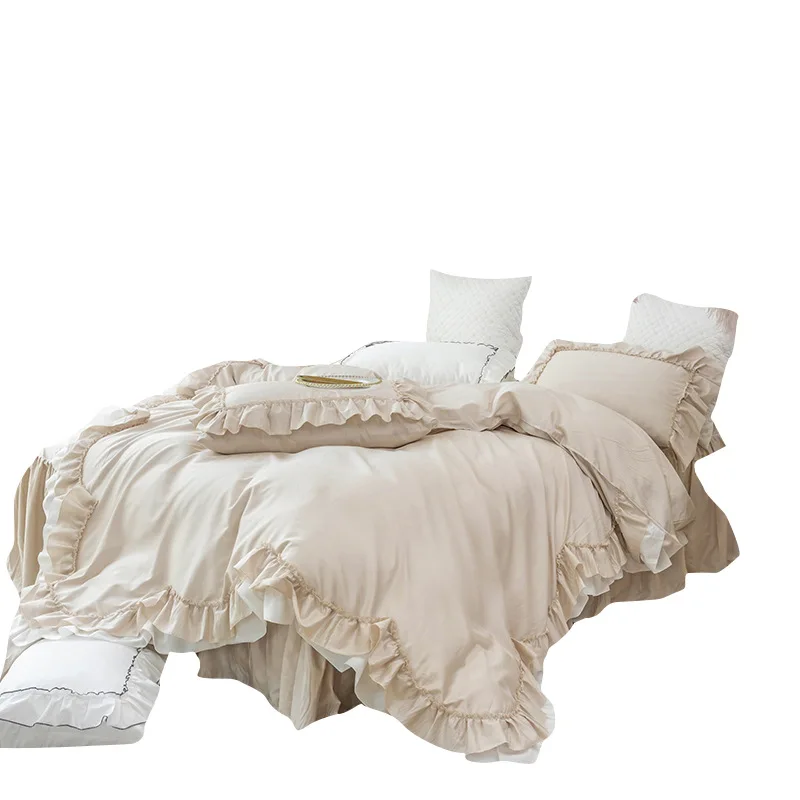 Комплект постельного белья цвета хаки 4 шт. | Дом и сад