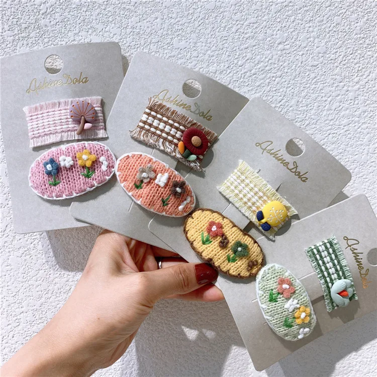 

The new autumn/winter children hairpin lovely baby girl wool flowers BB clip hairpin hair clip