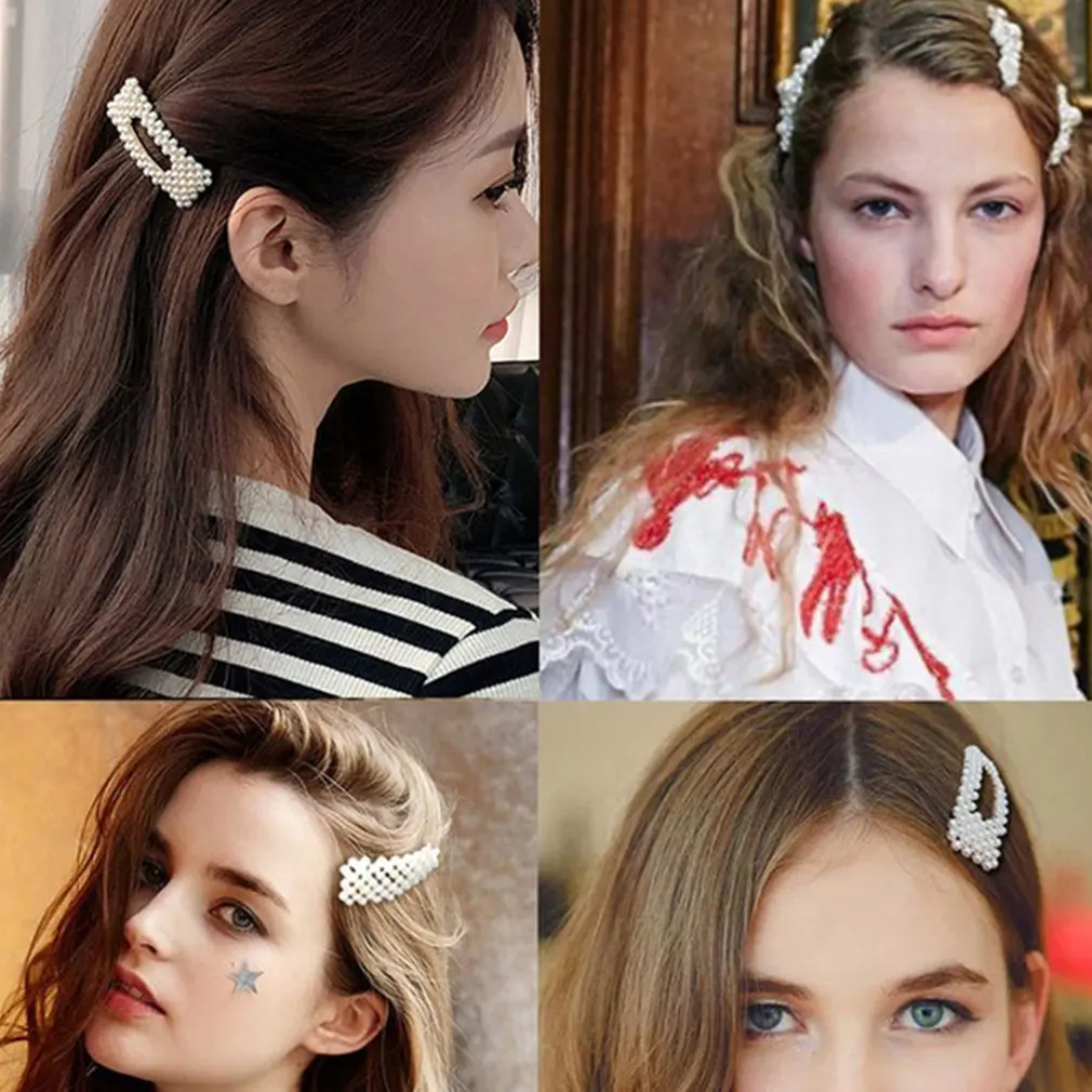 Женские Элегантные жемчужные заколки для волос девочек милые головные уборы