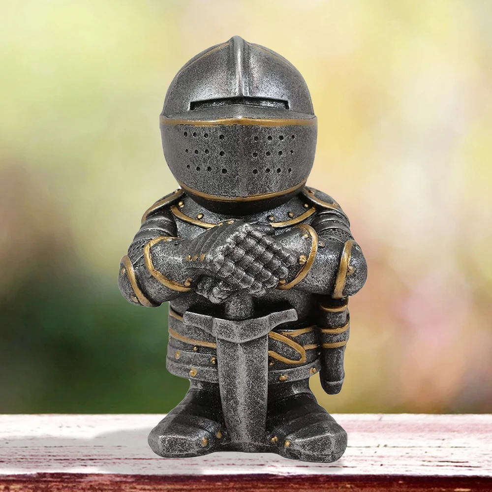 Рыцарь гномы охранник крест Templar Crusader Статуэтка брони Миниатюрный Европейский