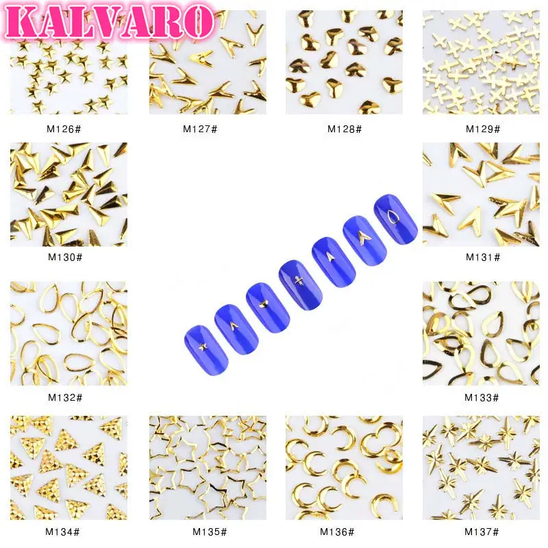 Kalvaro 50Pcs Metal Star Moon Drill Shell Hollow Circle Gold For Nail Art UV Polish Resin Epoxy Mold DIY Decoration Accessories | Красота и
