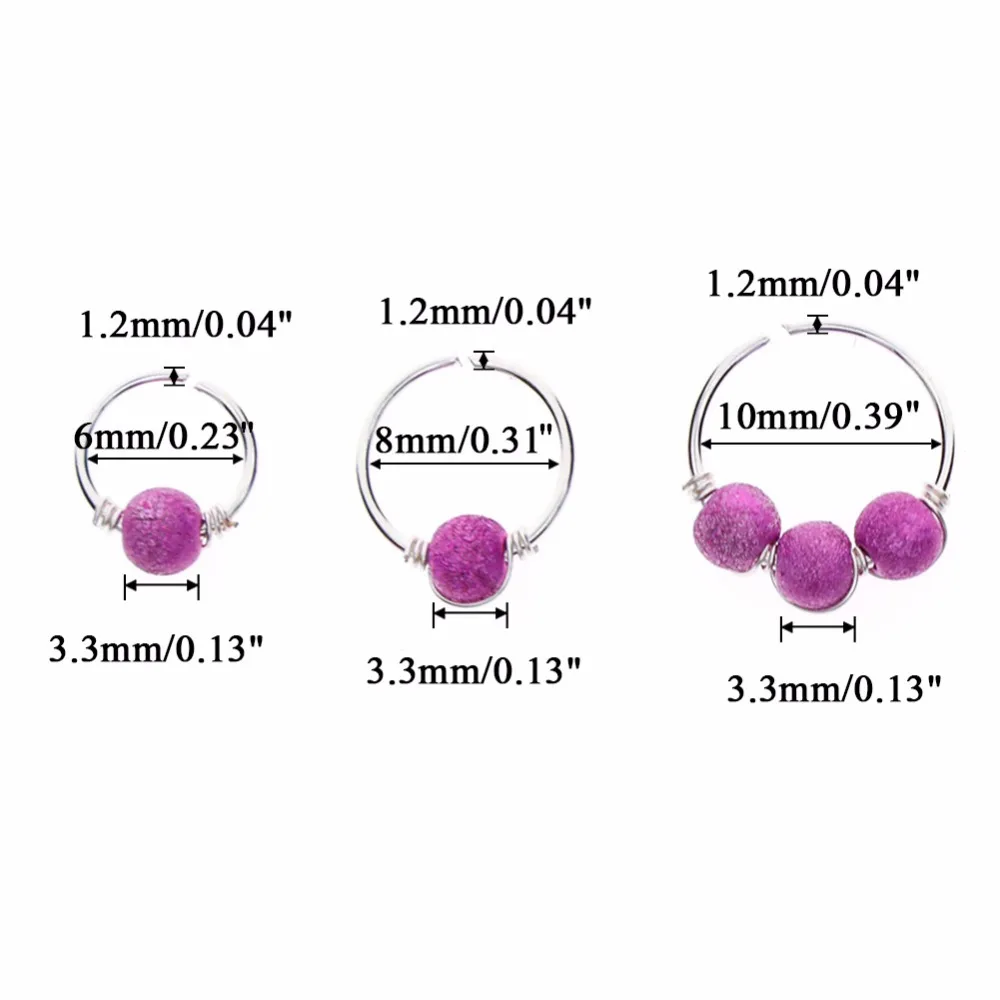 Серьги-гвоздики в носу с круглыми бусинами Ювелирное Украшение для пирсинга тела