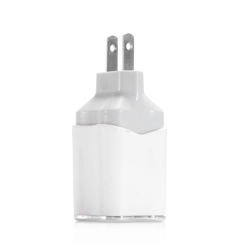Белый LED Quick Charge Dual USB 5V/2A мобильный телефон настенный домашний дорожный адаптер