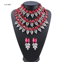 vintage jewelry sets women multi layers big necklace earring set jewellery rhinestone party jewels 2 colors f2997 cacare