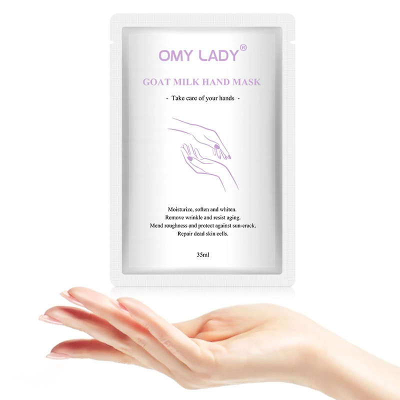 

5 bags OMY LADY Goat Milk Hand Mask 35ml/Pair Moisturizing Nourish Foot Mask Repairing Exfoliating Smooth Skin Care Mask