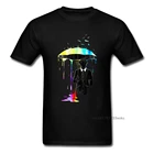 Мультфильм зонтик 2018 Радуга Splatter футболки Топ хлопок короткий рукав Футболка для мужчин размера плюс индивидуальный дизайн