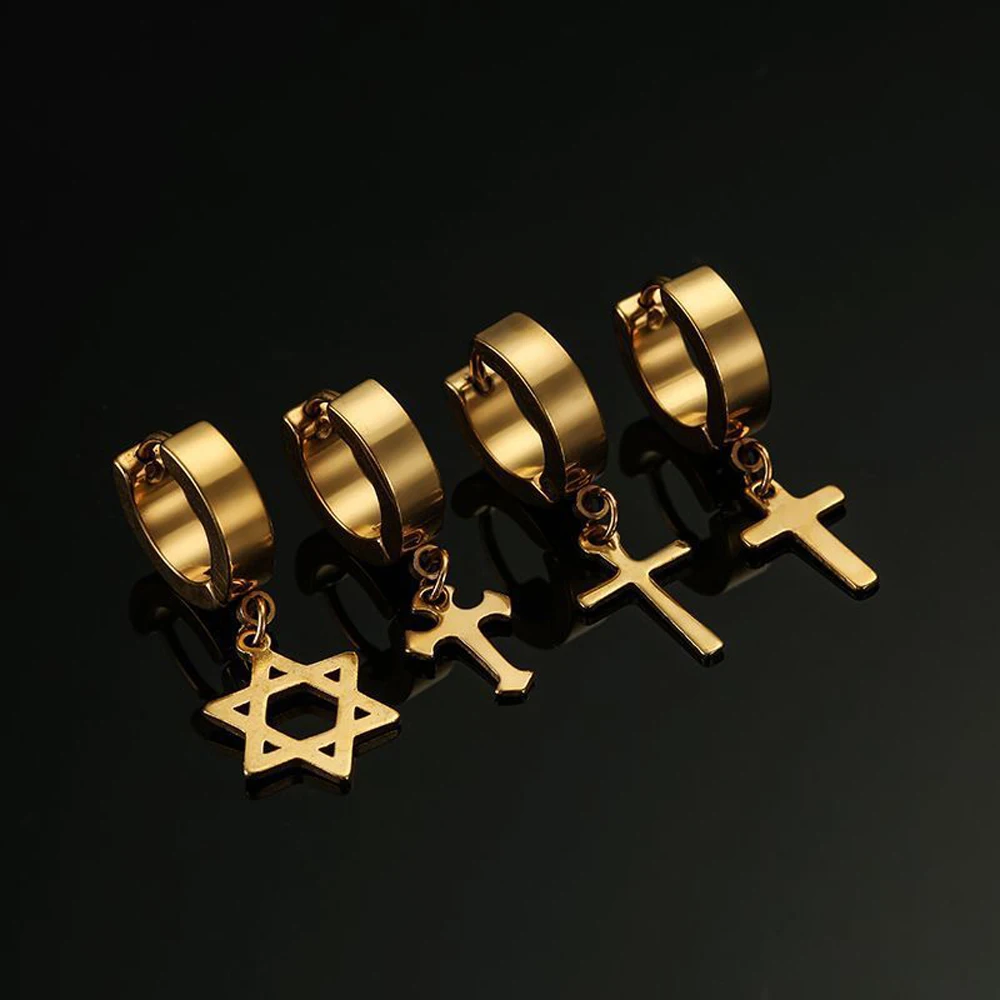 Мужские серьги в виде пистолета 1 шт. модные гипоаллергенные креста стиле рок из