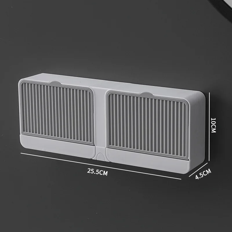 

High Quality Seamless Bathroom Plate Case Home Shower Wall-Mounted Soap Holder Drainage Storage Finishing Racks Dispenser Box