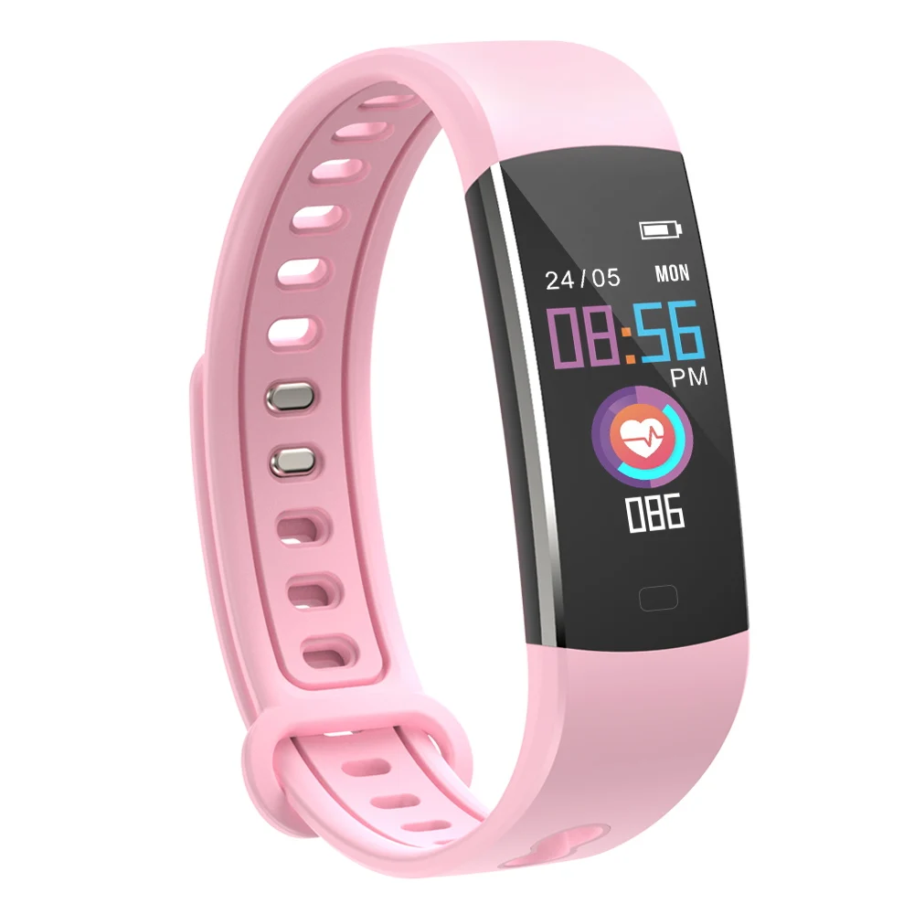 FT803pink BingoFit мужские Смарт часы Bluetooth фитнес трекер сердечного ритма gps часы школьные спортивные Будильник наручные часы для Android IOS - Цвет: FT803pink