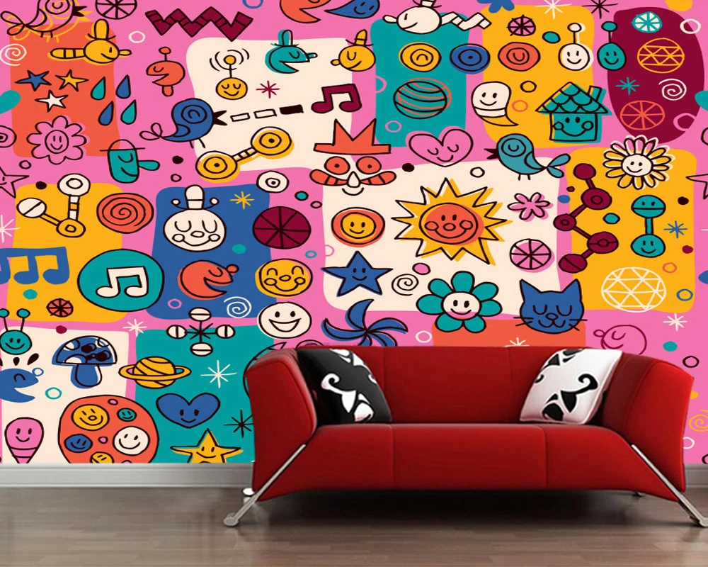 Custom papel DE parede infantil Fun cartoon mural for children room living background decoration wallpaper | Обустройство дома