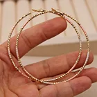 Женские большие серьги-кольца, золотистые круглые сережки, роскошная бижутерия для свадьбы, юбилея, подарочные аксессуары