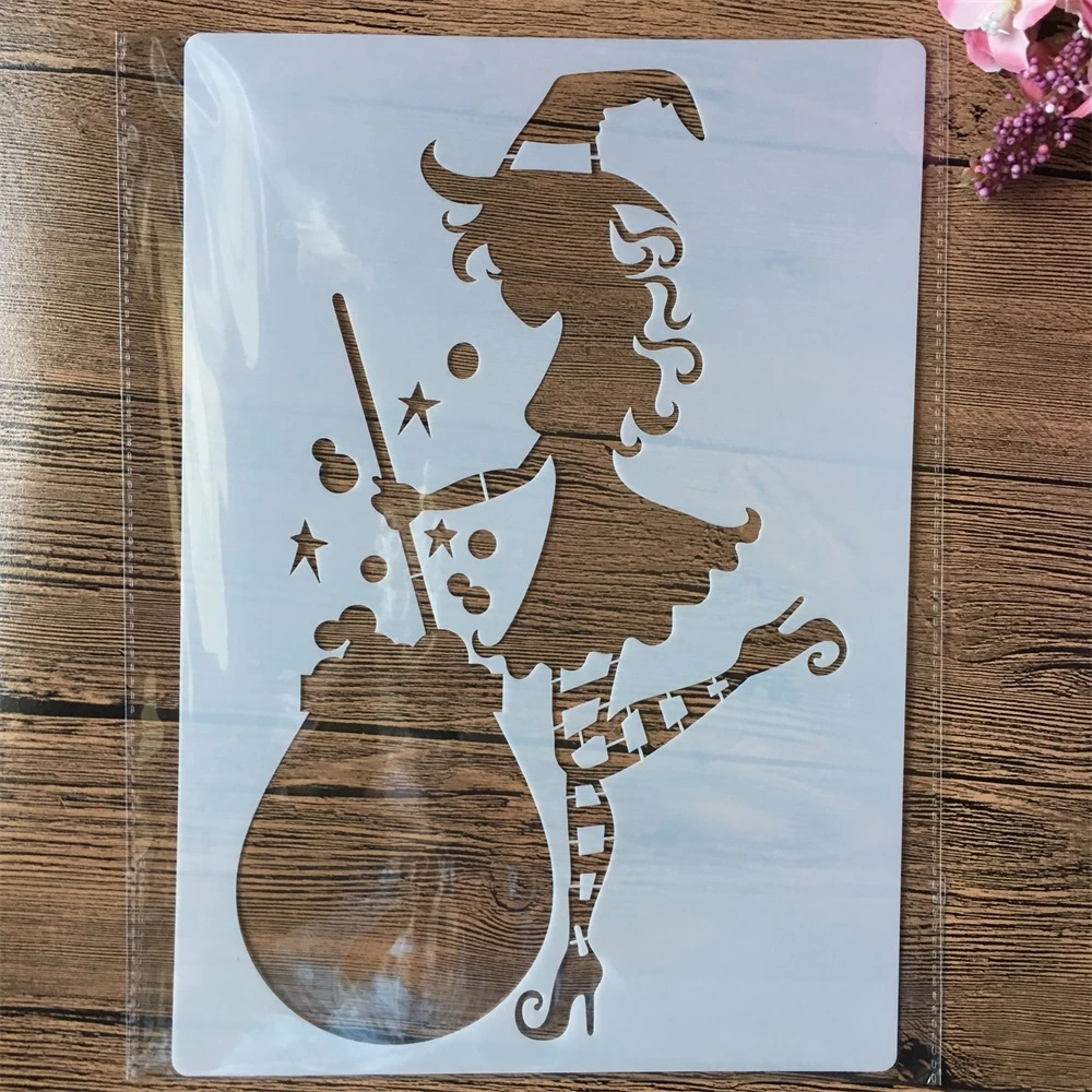 Трафареты A4 29*21 см для творчества с изображением милой волшебной девушки