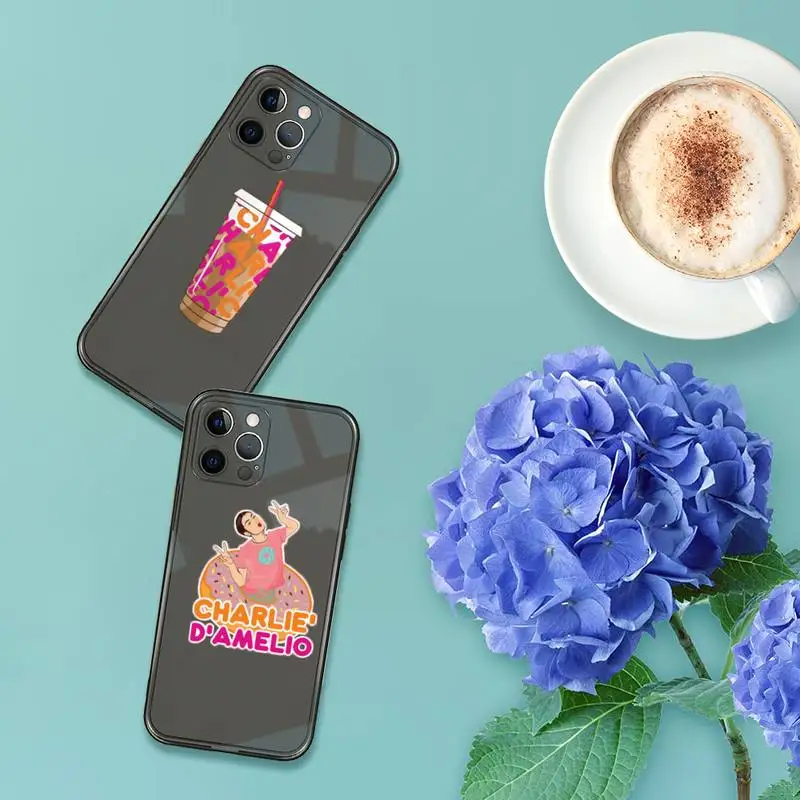 

Charli Damelio Phone Case For iPhone 12 11 8 7 se 2020 pro X XS XR MAX Plus Black Transparent Cover