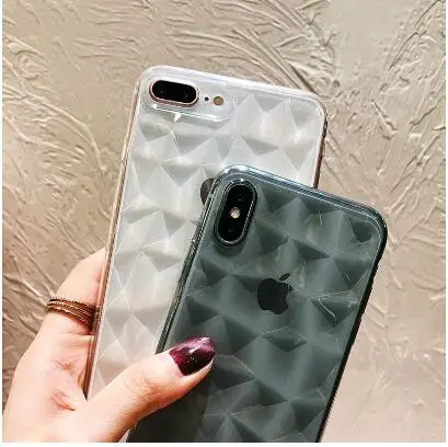 3D прозрачный чехол со стразами для iPhone XR XS MAX X 8 7 6 Plus мягкий телефона из ТПУ 6s s