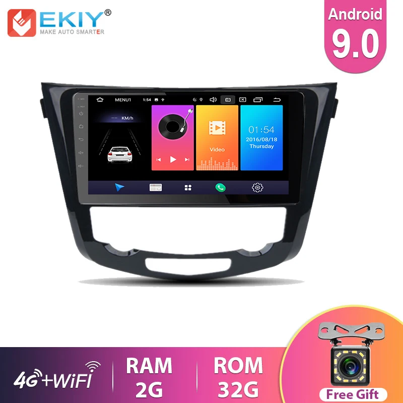 EKIY 10 1 'IPS экран Android 9 0 Автомобильный мультимедийный радио для Nissan X Trail 2014 2016 GPS