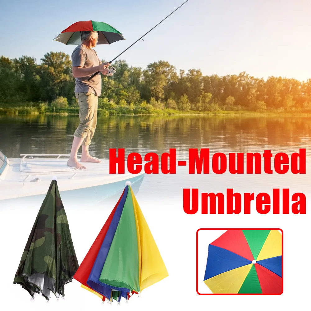 

Golf Fishing Caps Camping Fish Sun Day New Outdoor Foldable Sun Umbrella Hat Golf Headwear Cap Head Hat Hands Free Umbrella