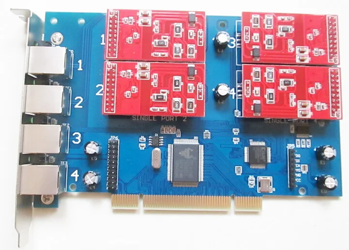 Бесплатная доставка голосовая карта 4 порта FXO Asterisk для Voip IP PBX Digium TDM410P Openvox FreePBX