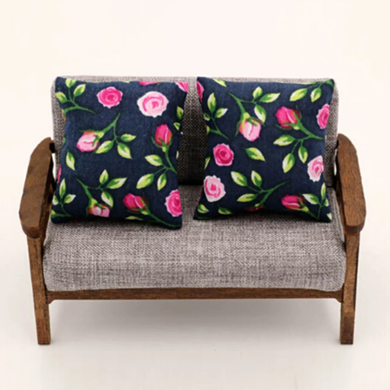 

Flower Pillow Cushions For Sofa Couch Bed 1/12 Dollhouse Miniature Furniture Toys