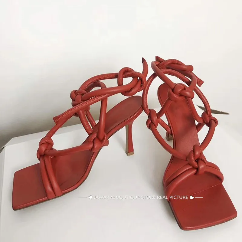 Сандалии-гладиаторы женские с перекрестными ремешками босоножки на высоком