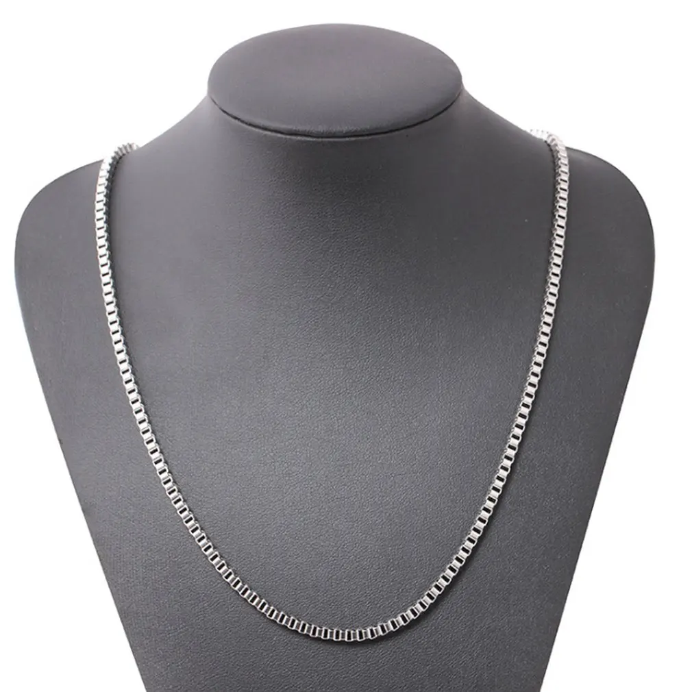 Унисекс Мужчины Женщины Мода нержавеющая сталь коробка цепь хип хоп ожерелье