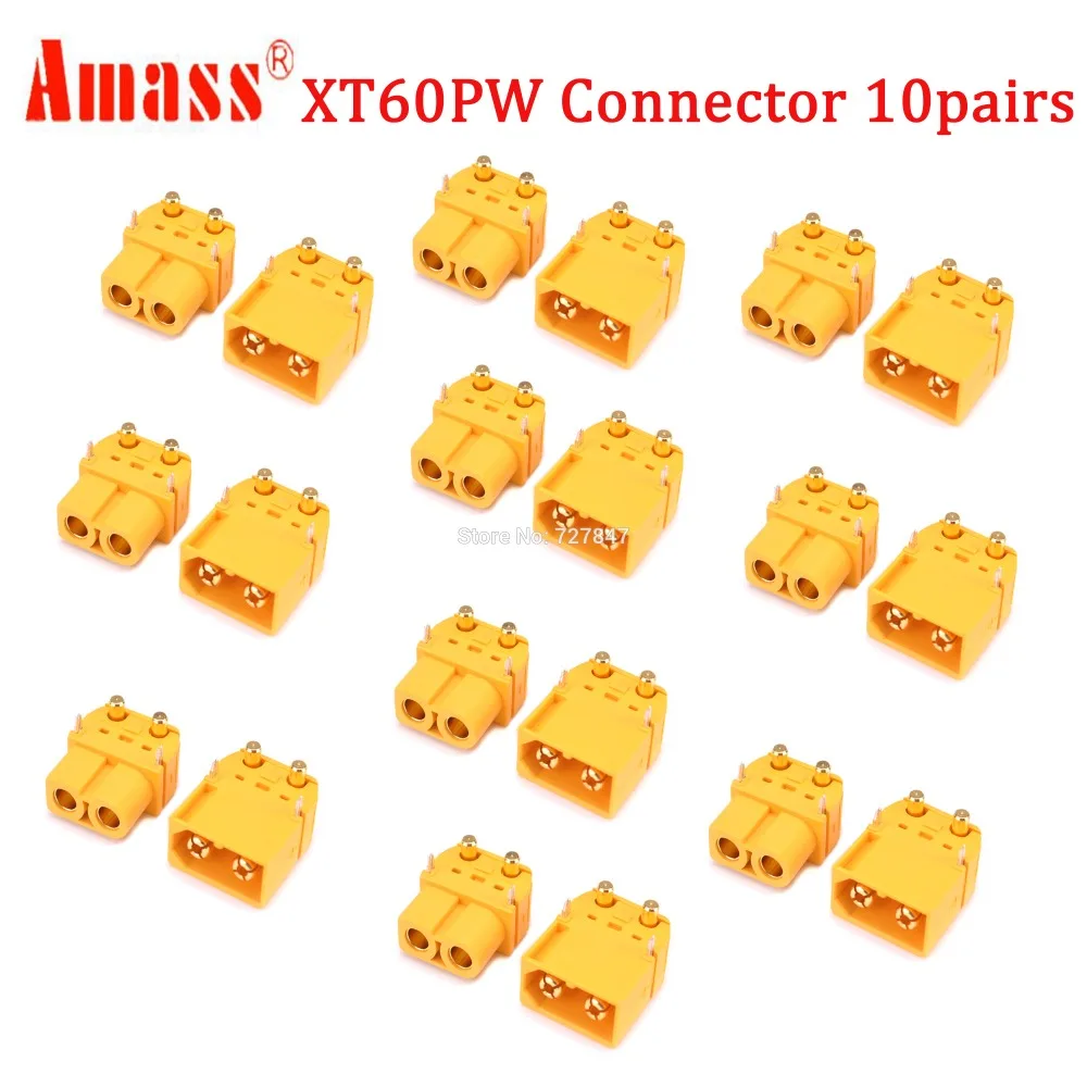 20 шт.(10 пар) Высокое качество XT30 XT30U XT60 XT60H XT60L XT60PW XT90 XT90S разъем для батареи мультикоптера - Цвет: Amass XT60PW Plug