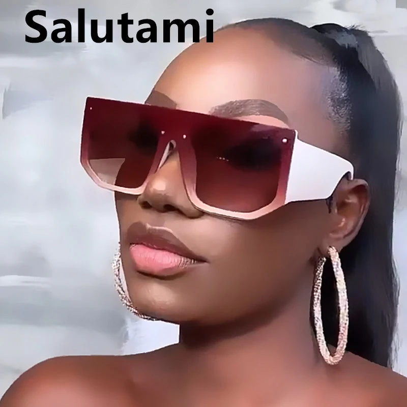 

Женские солнцезащитные очки Suqare, цельные большие очки с градиентом, синие, бежевые, коричневые, широкие, винтажные