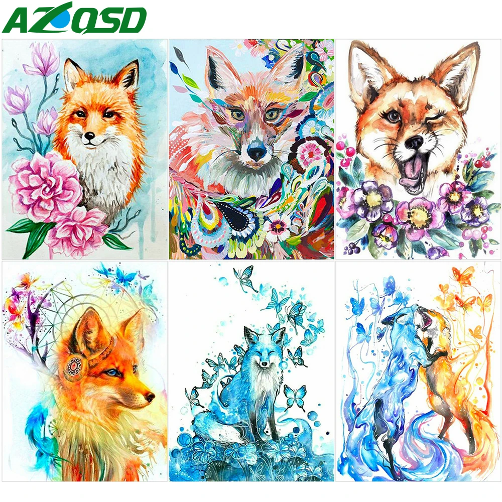 

AZQSD алмазная живопись лиса мозаика картина стразы украшение дома DIY Алмазная вышивка Продажа животное ручной работы ремесло