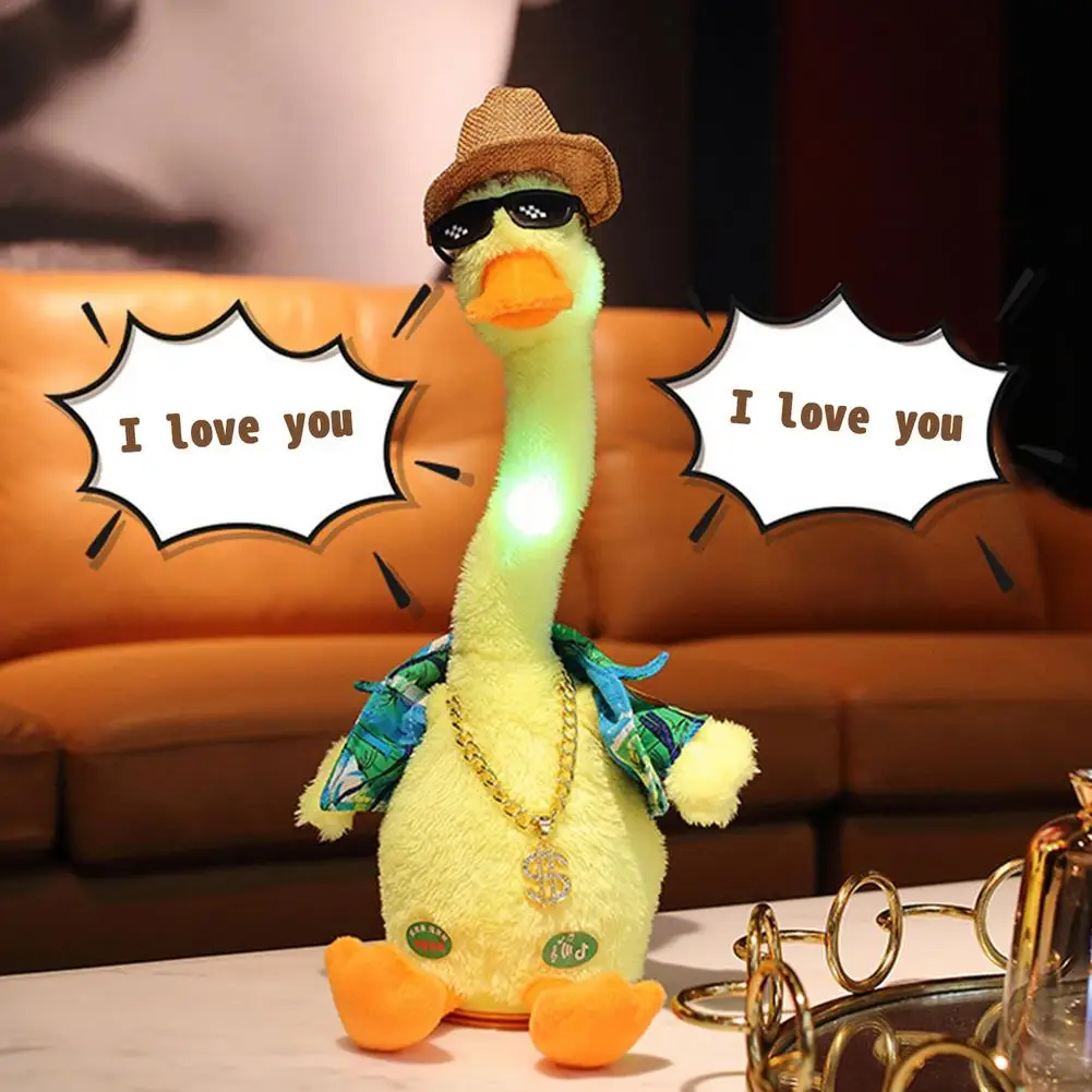

New Electronic Dancing Ducks Singing Dancing Decoration Gift For Kids Funny Early Education Toys Knitted Fabric Plush Toys