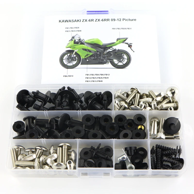 Подходит для Kawasaki ZX6R ZX 6R ZX6RR 6RR 2009 2010 2011 2012 мотоцикл Полный Обтекатель Болты