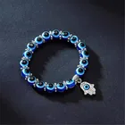 Модный серебристый браслет с голубым глазом Хамса рука, браслет с ладонью Фатима для женщин, браслеты с подвесками из бисера, украшения ручной работы в этническом стиле