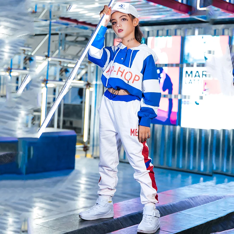 Хип-хоп танец Черлидинга костюм для девочек Детская осенняя джазовая Одежда