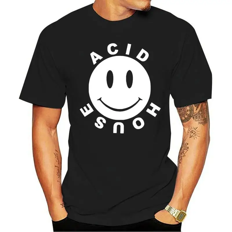 

Summer Short Sleeve T Shirt 45th 30th 40th 50th Birthday Tee Shirt Acid House Techno Smile Happy Face Tshirt Present Casual Tee