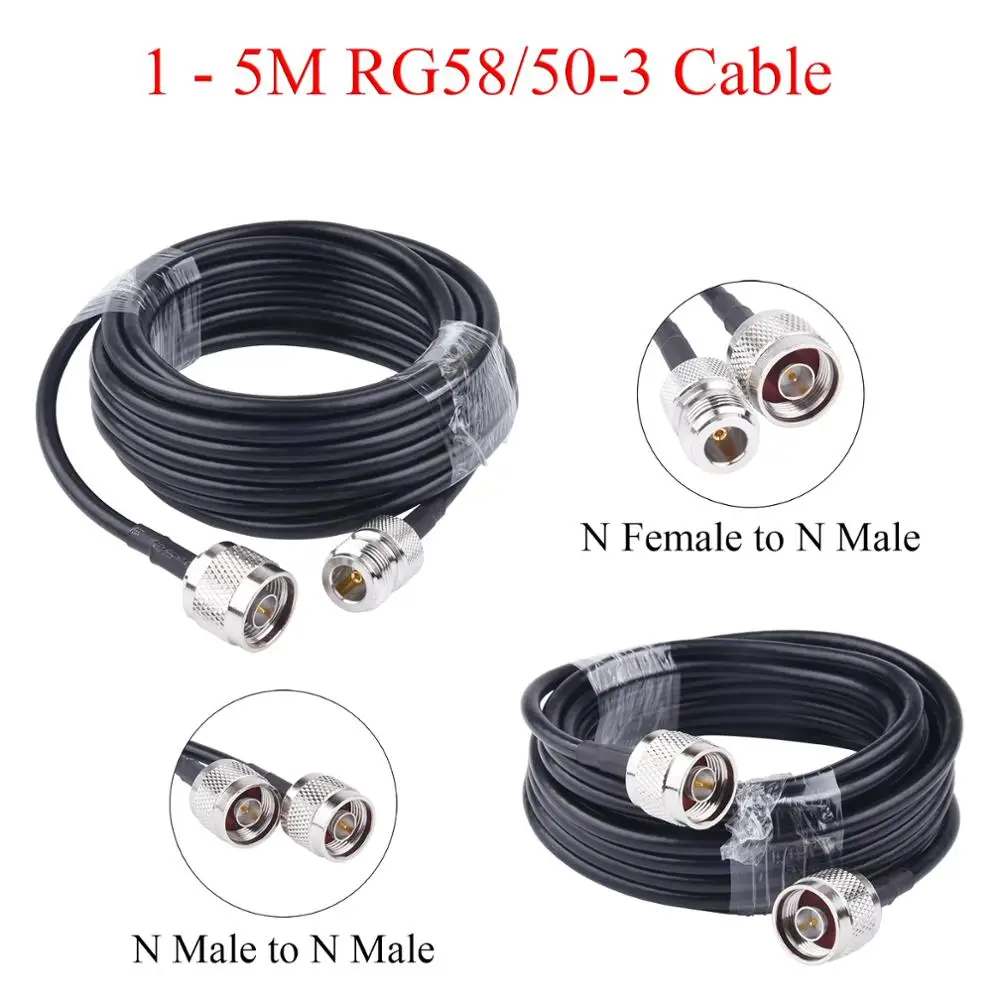 

1-5M RG58/50-3 RF Coaxial Cable N Female/Male to Male Extension Wire For 4G LTE Cellular Amplifier Signal Booster Antenna