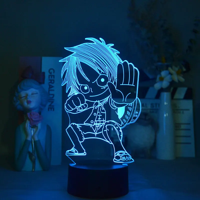 

Smart Phone Control One PieceMonkey D. Luffy 3D Leds Young Lighting Will Of Holidays Room Decoration Teenager Nightlight Gift