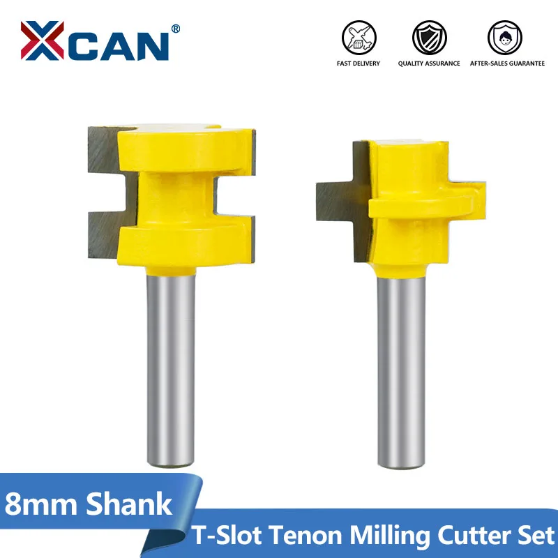 

XCAN Square Tooth T-Slot Tenon Milling Cutter Tungsten Router Bit 8mm Shank For Woodworking Engraving Bit Wood Milling Cutter