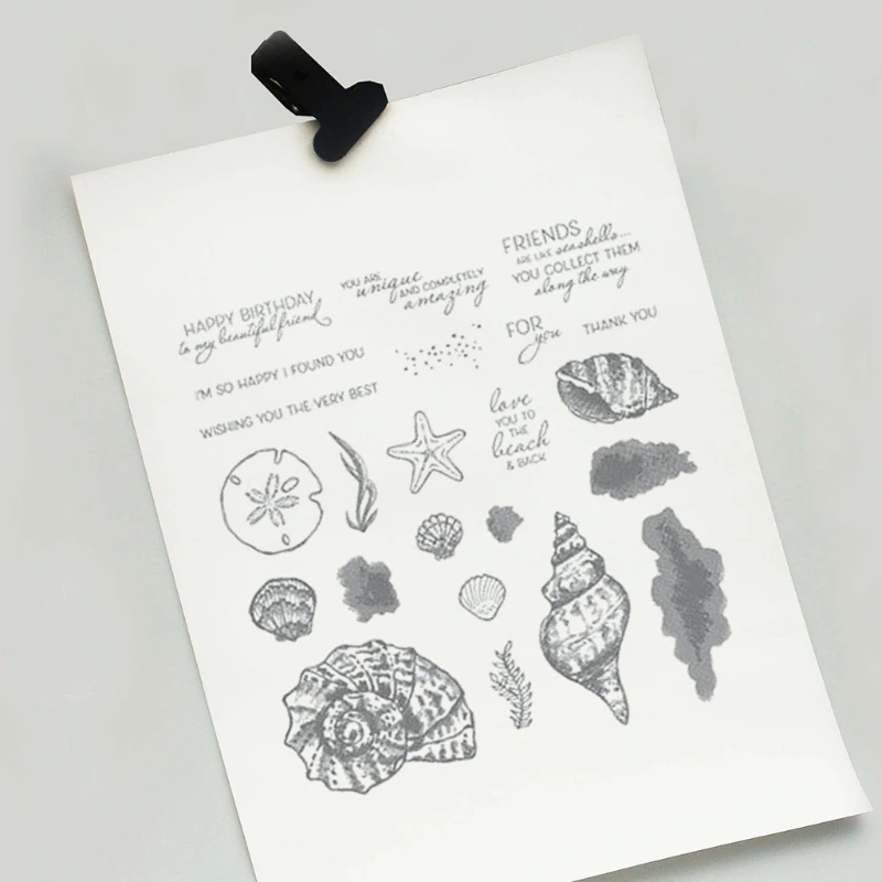 

X37B Shell Conch Seal Stamp with Cutting Dies Stencil DIY Scrapbook Embossing Photo