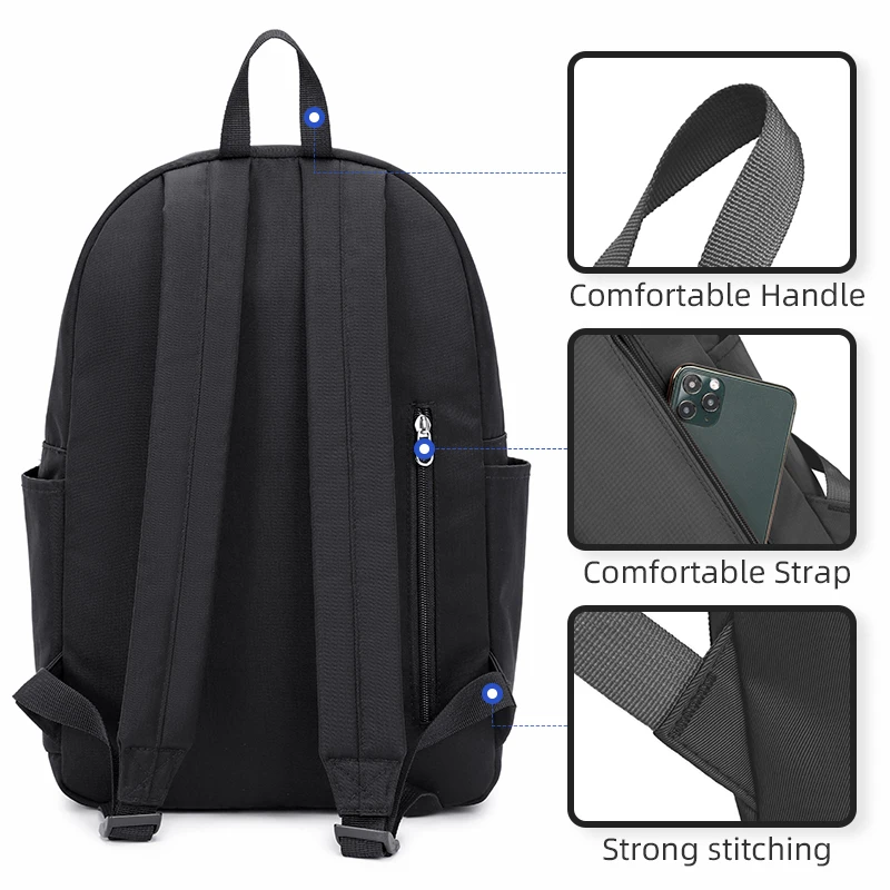 Fashion School Bag for Teenager Backpack for girls Male Canvas Backpack Laptop Backpacks College Student Mochila Backpack Female