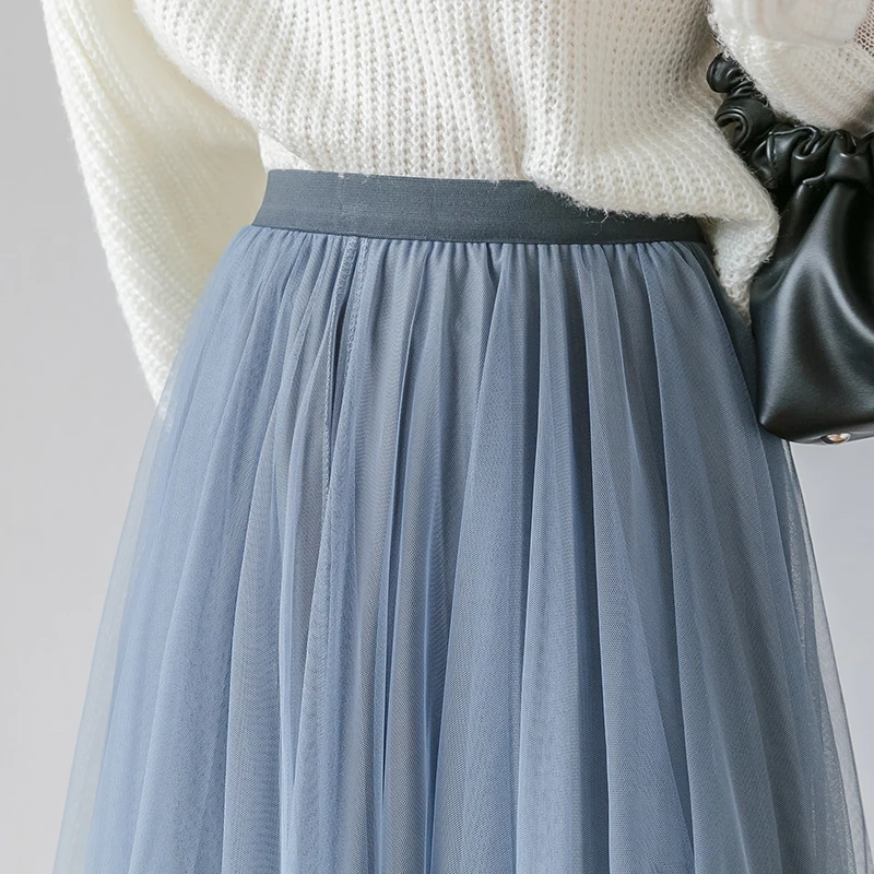 Модная Лоскутная юбка миди из сетки для женщин бархатная Зимняя Saias с обеих