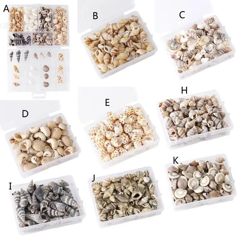 

100Pcs/Box Natural Conch Shells Mini Conch Corn Screw Wall Decoration DIY Aquarium Landscape Seashells Jewelry DIY Craft